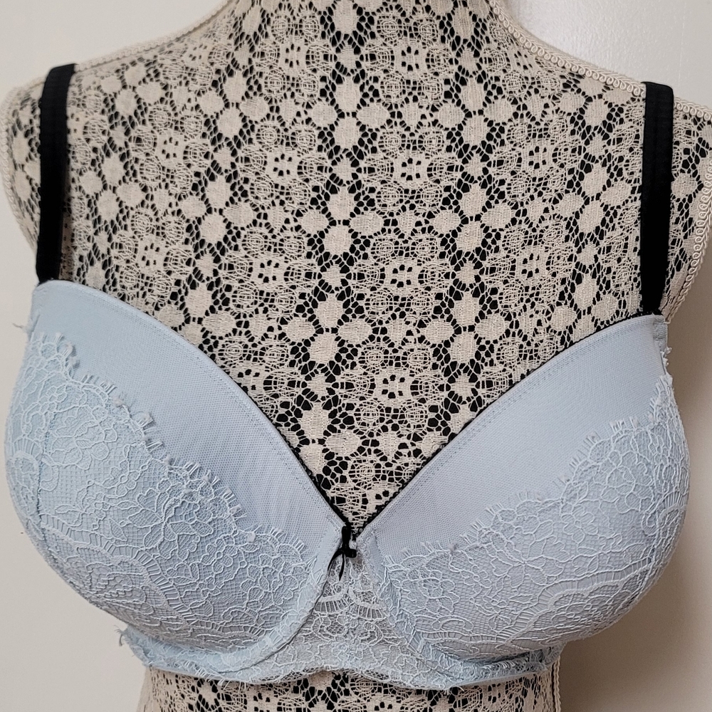 Victoria's Secret Blue and Black T-Shirt Bra